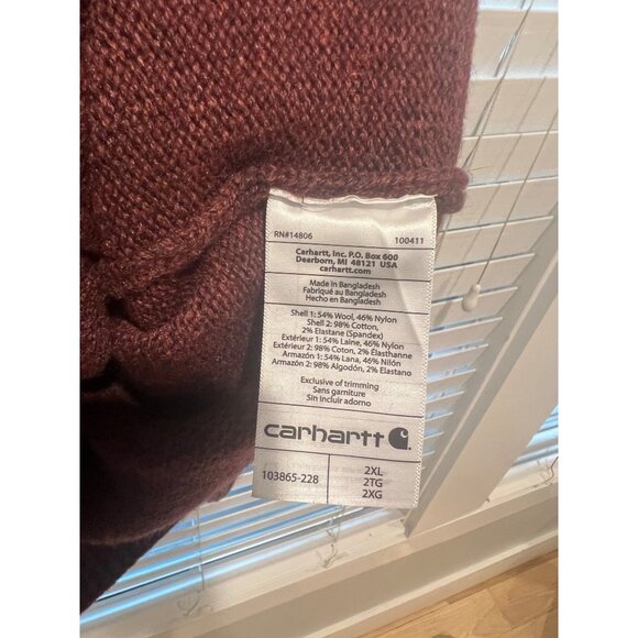 Carhartt Wool Blend 1/4 Zip Sweater‎  - Size XXL - Picture 5 of 6